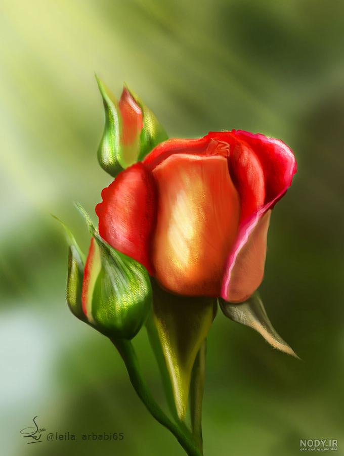 نقاشی گل و طبیعت کودکانه نقاشی گل و طبیعت کودکانه