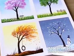 نقاشی چهار فصل دریک درخت