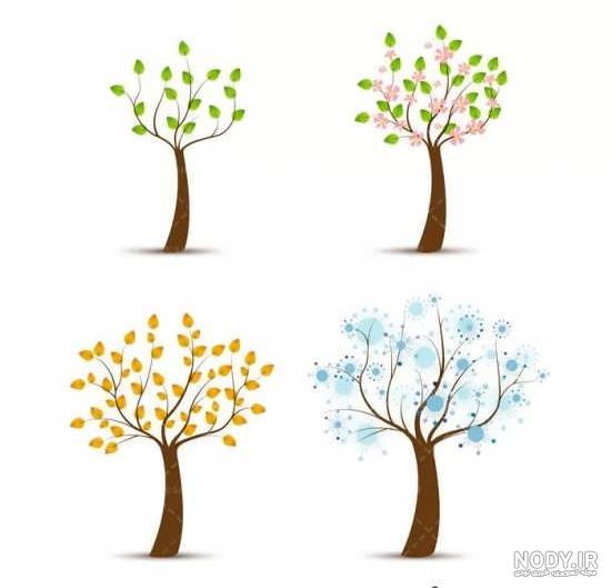 نقاشی چهار فصل دریک درخت