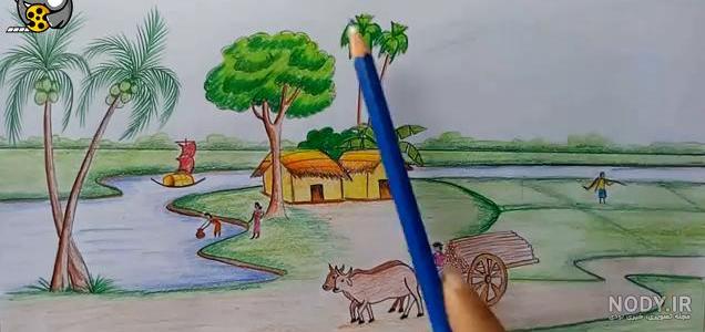 نقاشی خانه در طبیعت
