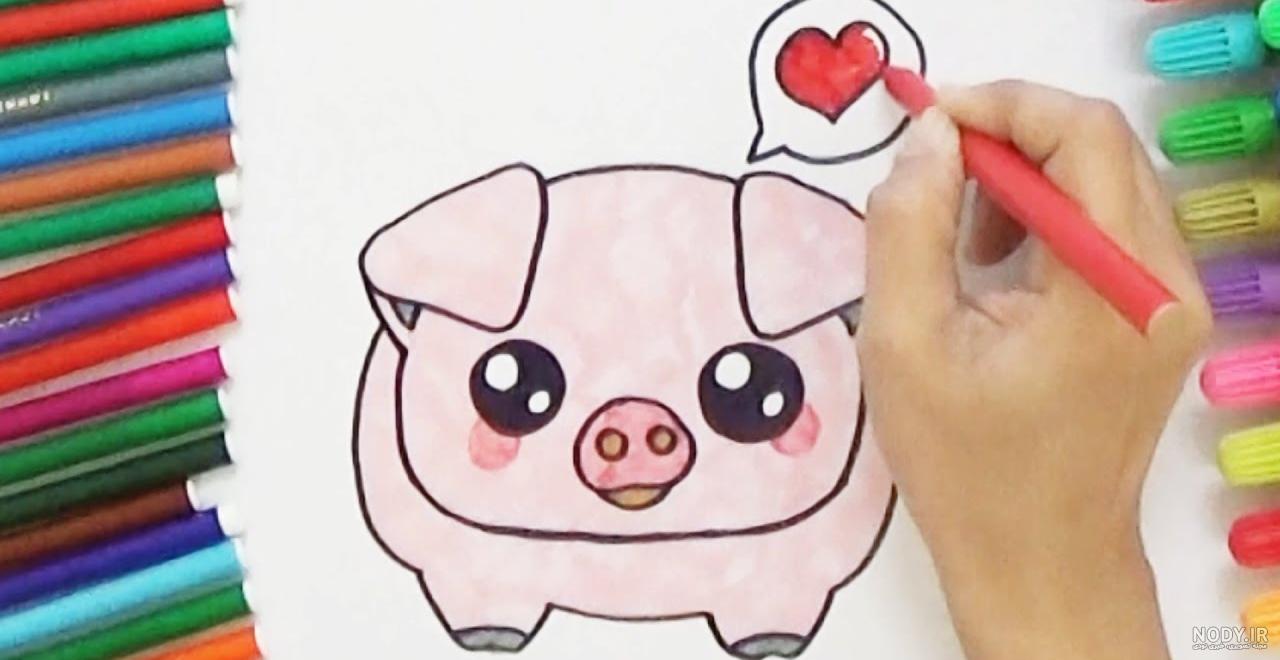 نقاشی خوک زیبا