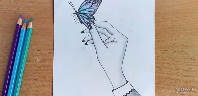 نقاشی دخترانه زیبا دست