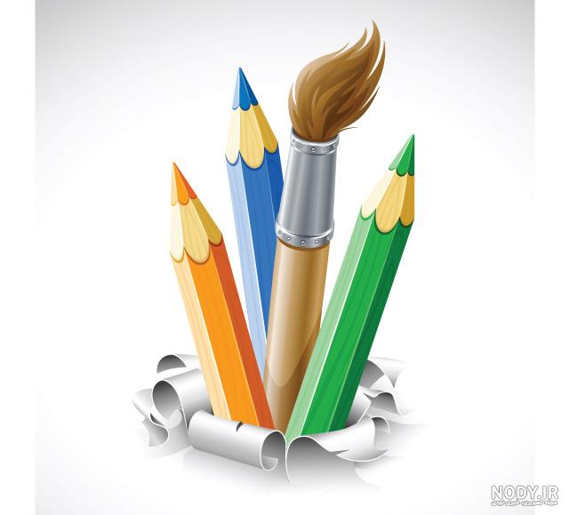 نقاشی ساده دخترانه با مداد رنگی کودکانه