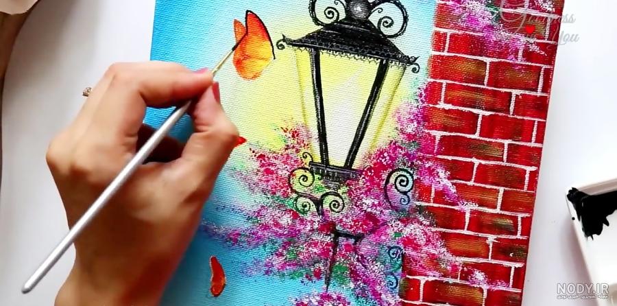اموزش نقاشی روی بوم