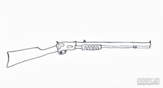 طرح نقاشی ساده تفنگ