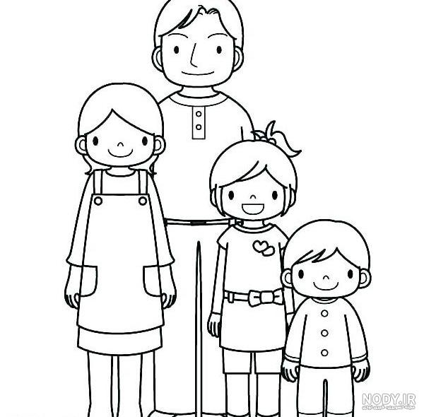 عکس نقاشی خانواده پنج نفره
