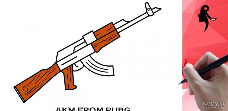 نقاشی تفنگ کلت ساده