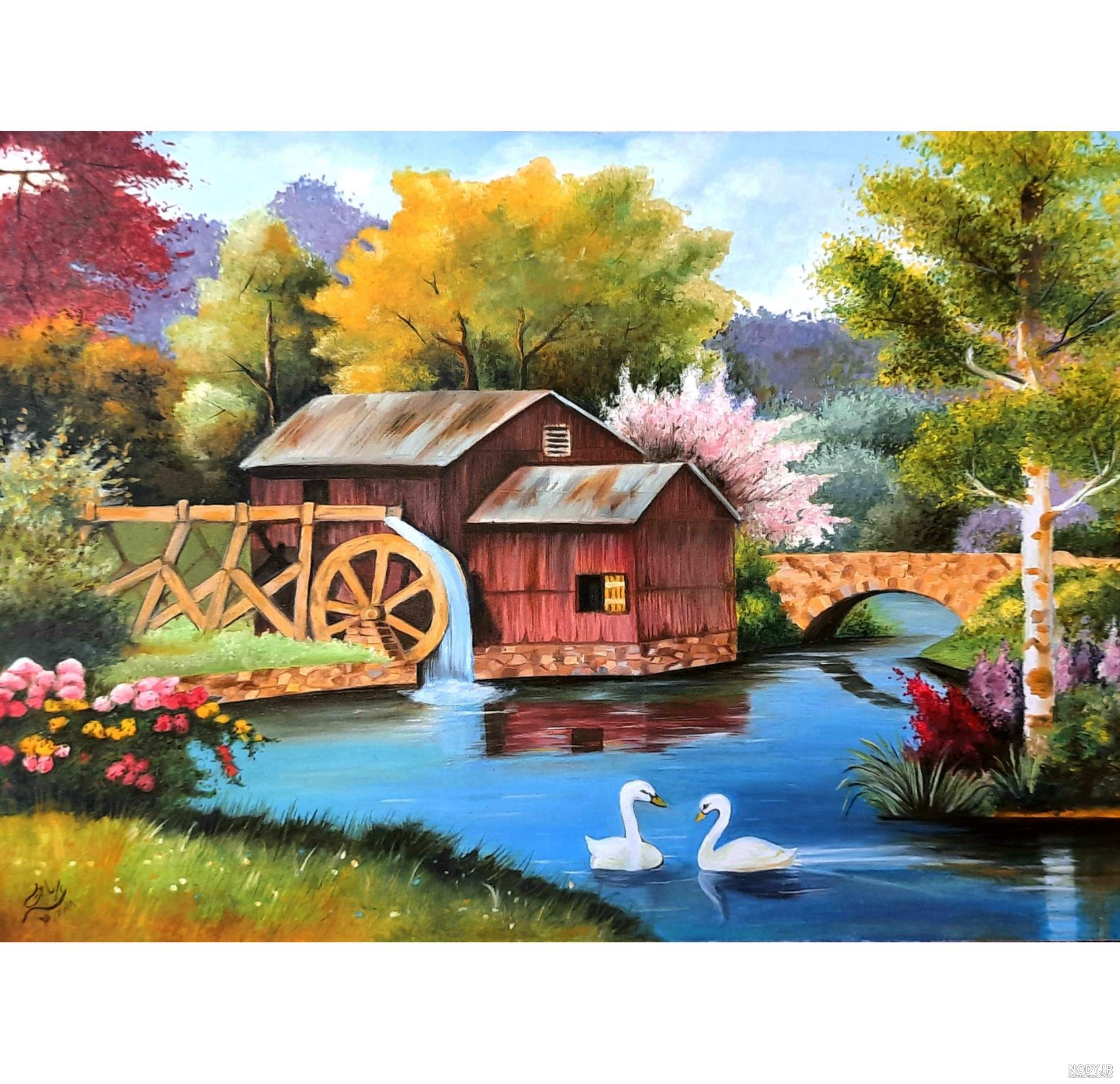 نقاشی طبیعت ساده و زیبا نقاشی طبیعت ساده و زیبا