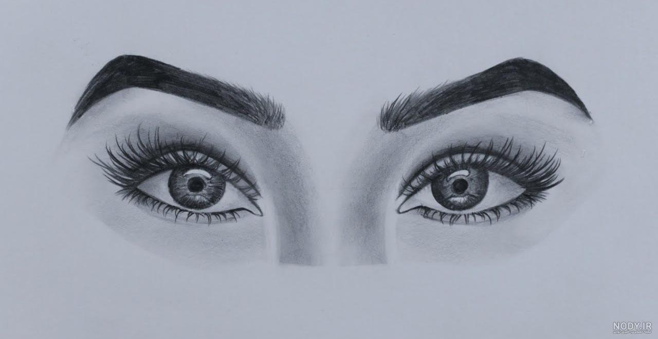 نقاشی چشم ساده با مداد