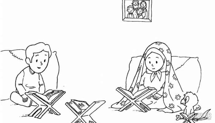 نقاشی کودکانه ی کتاب قرآن