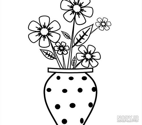 نقاشی گل در گلدان
