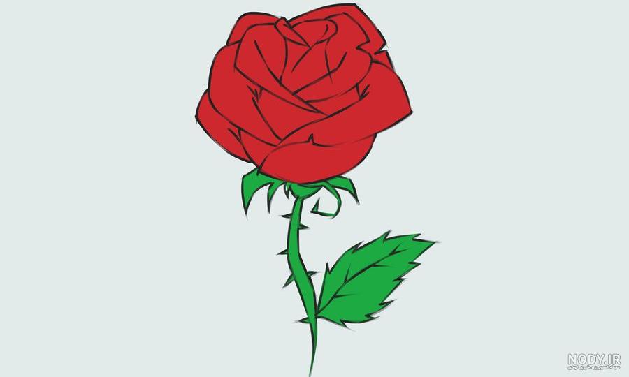 نقاشی گل رز قرمز