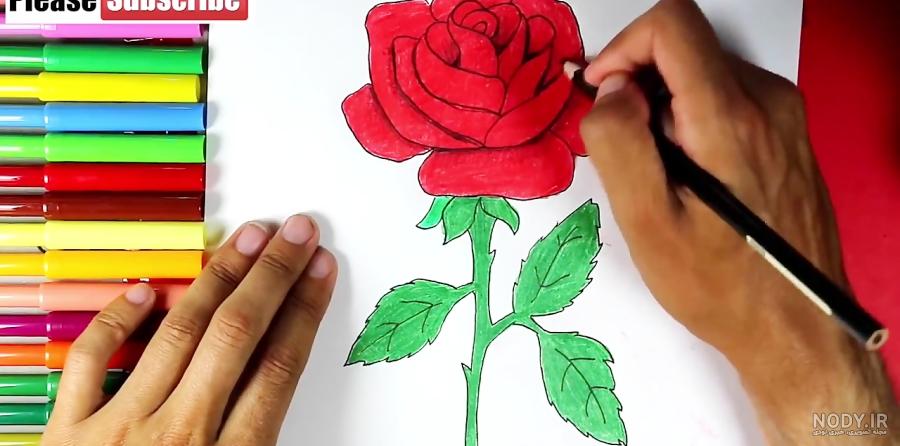 نقاشی گل قرمز