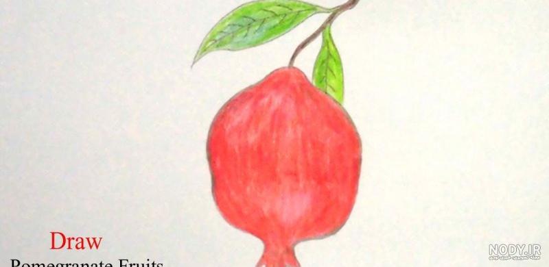 نقاشی کودکانه میوه انار