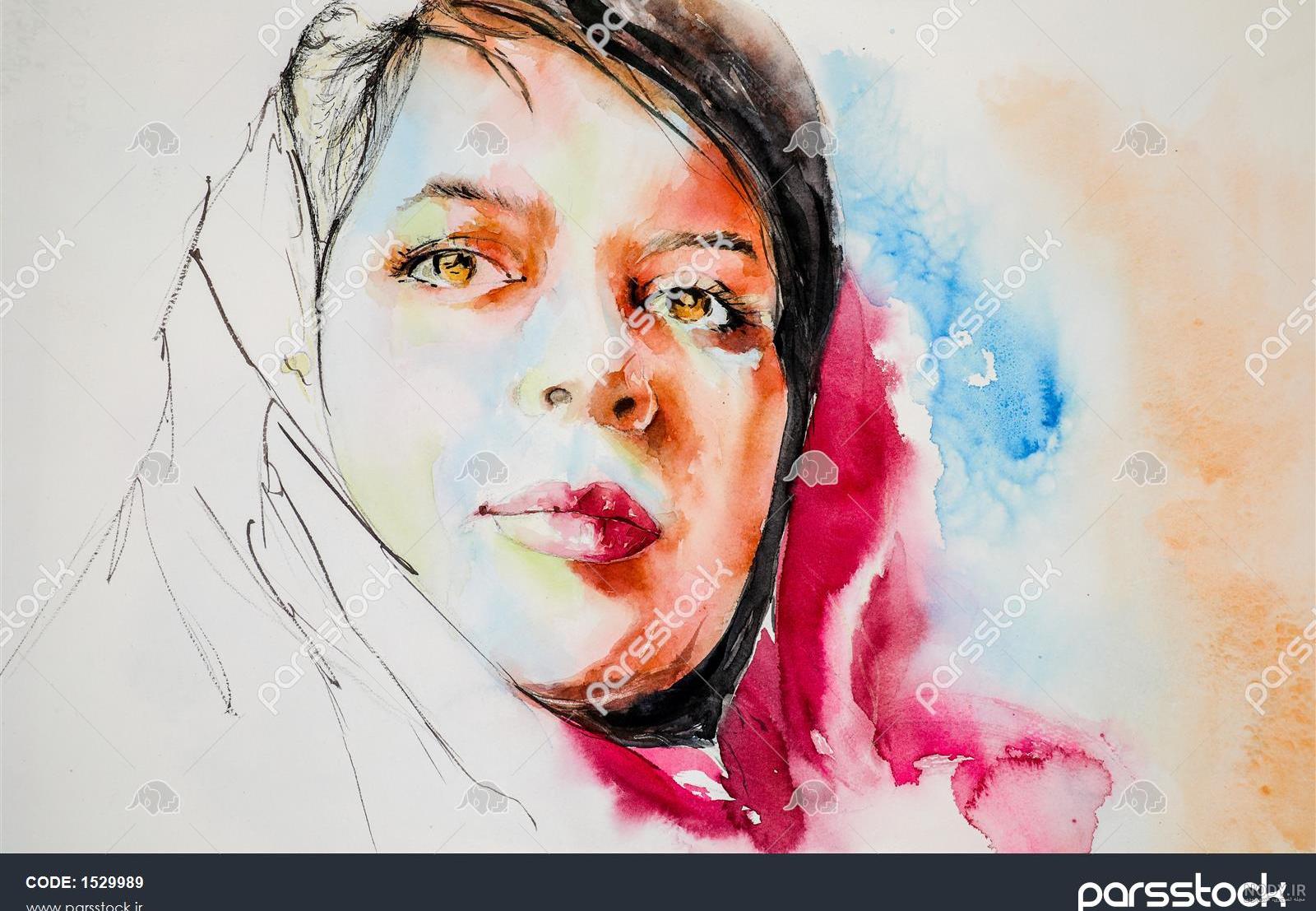 نقاشی دخترانه ی غمگین