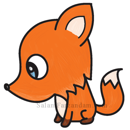 نقاشی سر روباه ساده