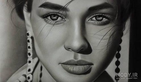 نقاشی سیاه قلم والیبال
