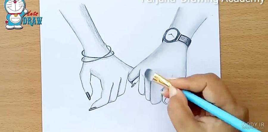نقاشی عاشقانه ساده با مداد