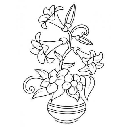نقاشی گلدان گل ساده