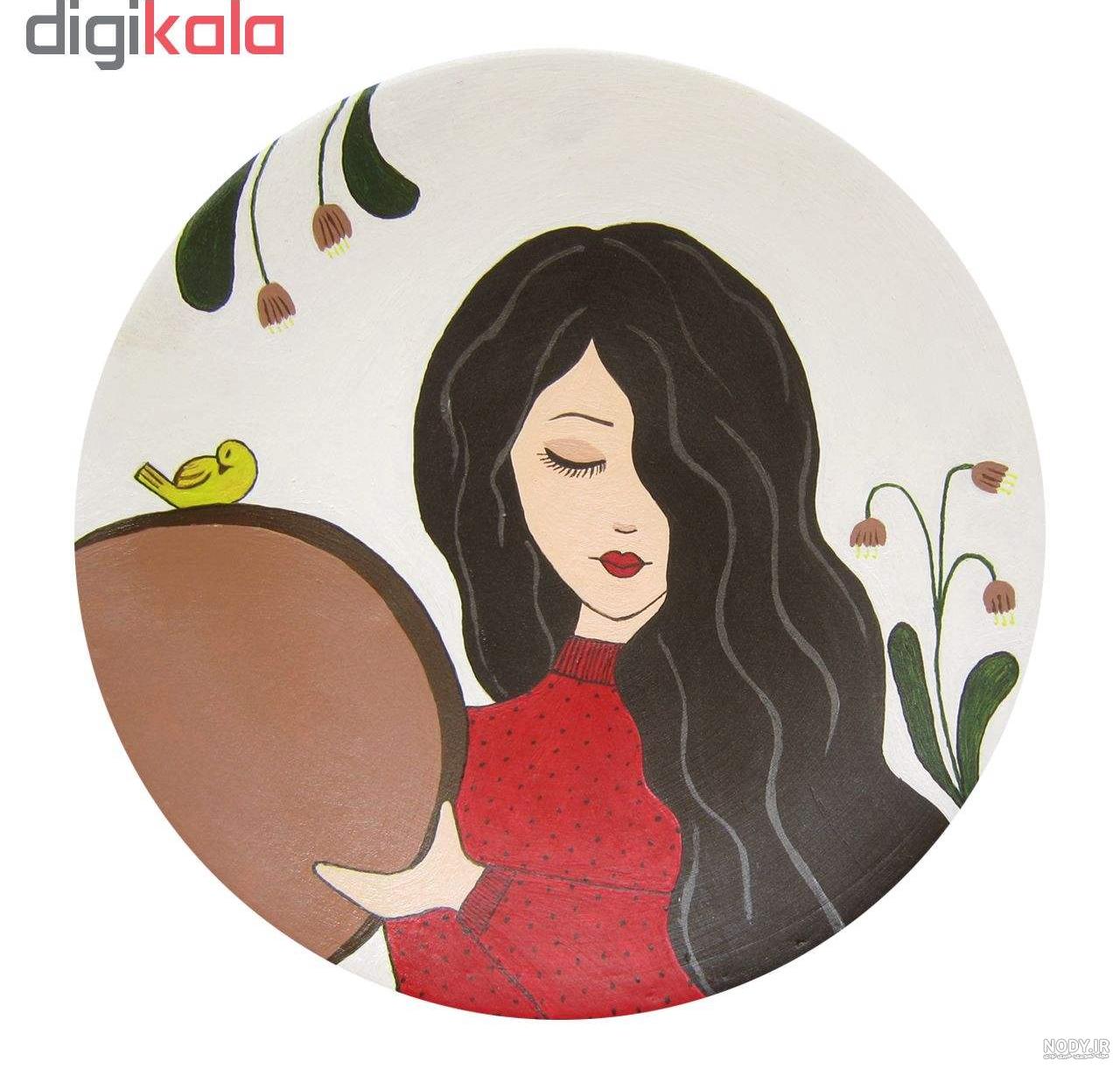 طرح روی بشقاب سفالی