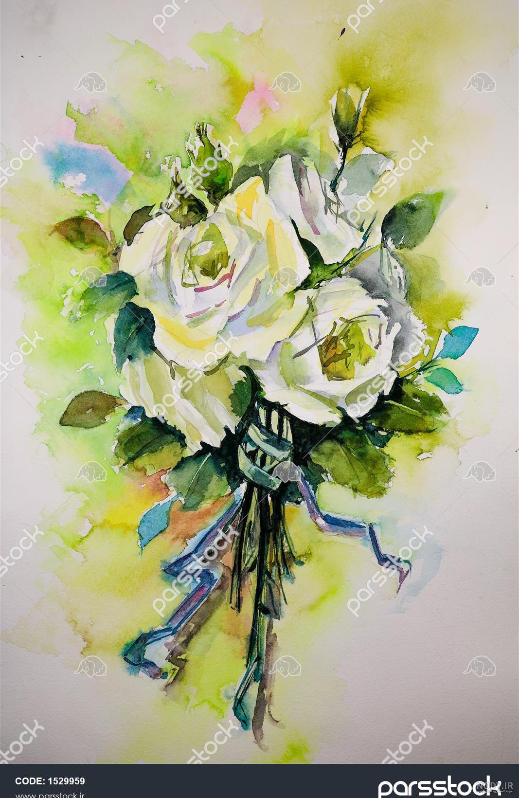 نقاشی دسته گل عروس نقاشی دسته گل عروس
