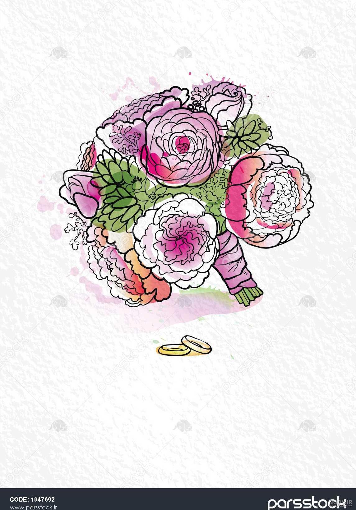 نقاشی دسته گل عروس آسان نقاشی دسته گل عروس آسان