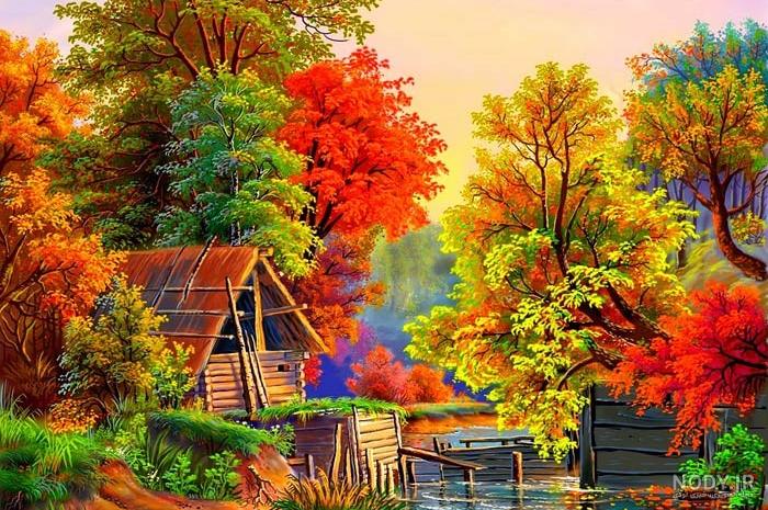 نقاشی طبیعت ساده و زیبا نقاشی طبیعت ساده و زیبا