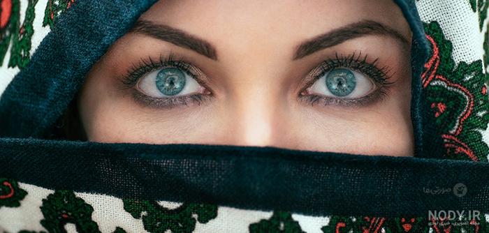 عکس خفن عکس دختر چشم آبی ایرانی با حجاب