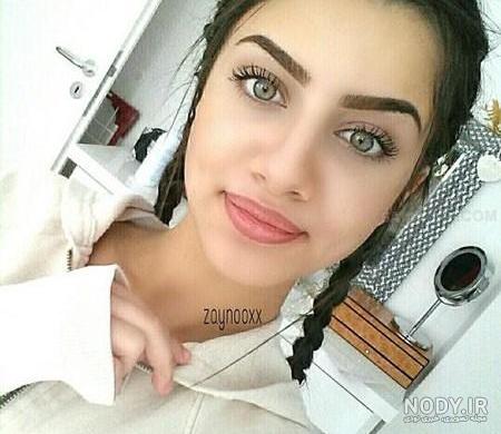 عکس دختر چشم رنگی با حجاب