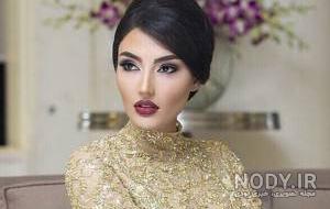 عکس لباس مجلسی لمه طلایی