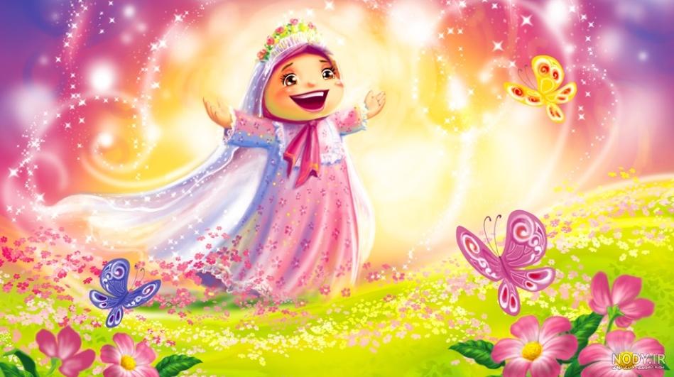 عکس دخترانه کارتونی با حجاب