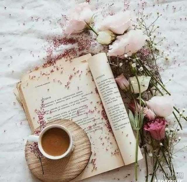 عکس پروفایل کتاب و گل