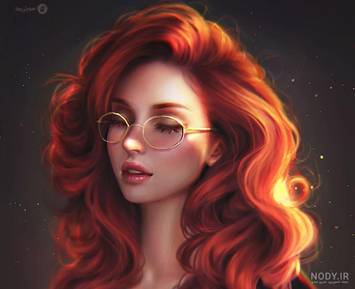  عکس زن جوان مو قرمز