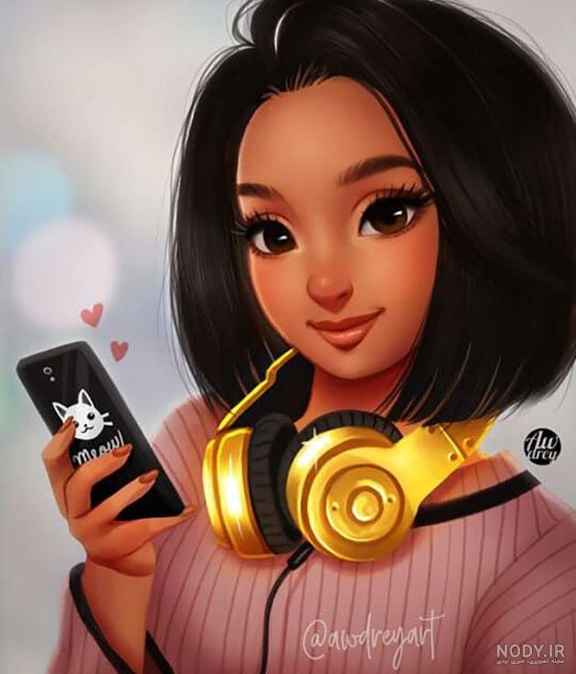  عکس دختر با گوشی فانتزی