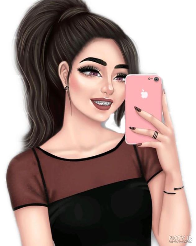  عکس دختر با گوشی فانتزی