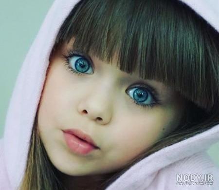 عکس دختر بچه چشم رنگی