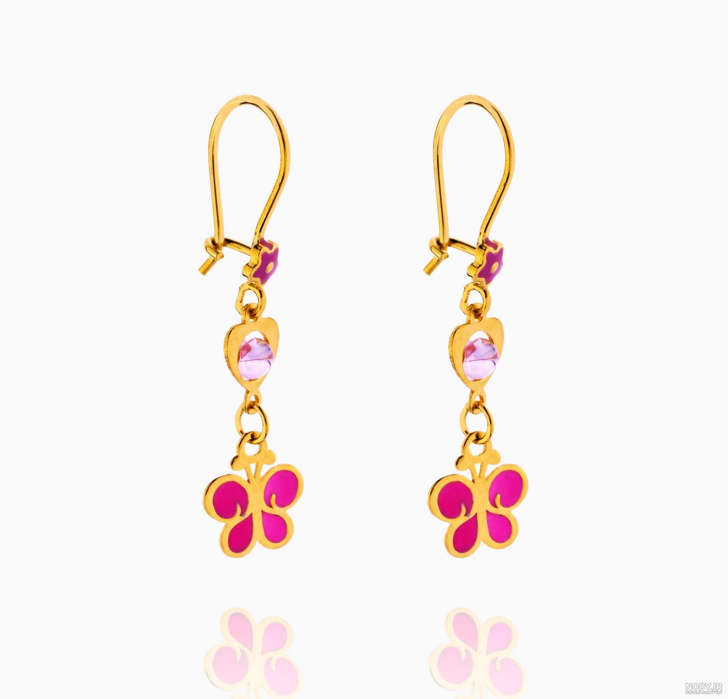گوشواره طلا حلقه ای آویزدار گوشواره طلا حلقه ای آویزدار