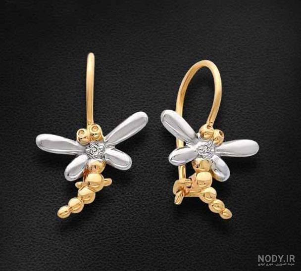 گوشواره طلا حلقه ای آویزدار گوشواره طلا حلقه ای آویزدار