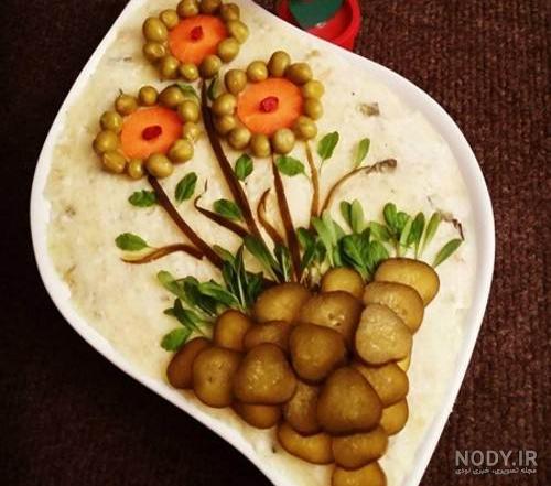 آموزش تزیین سالاد الویه برای مهمانی آموزش تزیین سالاد الویه برای مهمانی