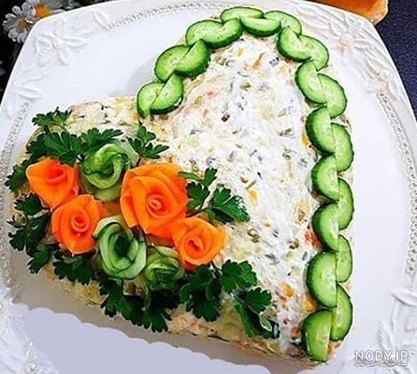 تزیین سالاد الویه با هویج تزیین سالاد الویه با هویج