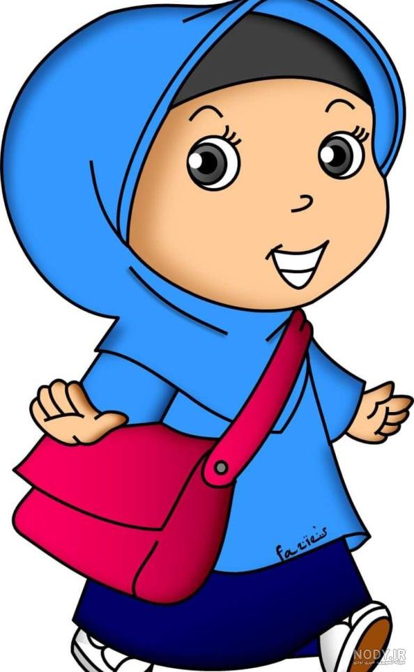 عکس دختر کارتونی با حجاب