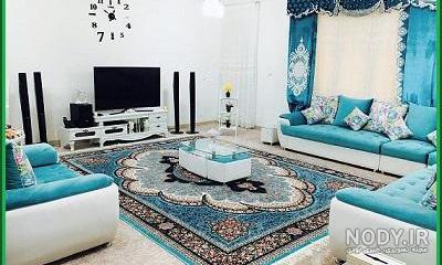 عکس فرش آبی جدید