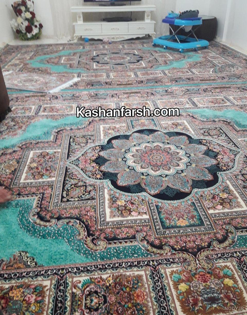 عکس فرش فیروزه ای جدید