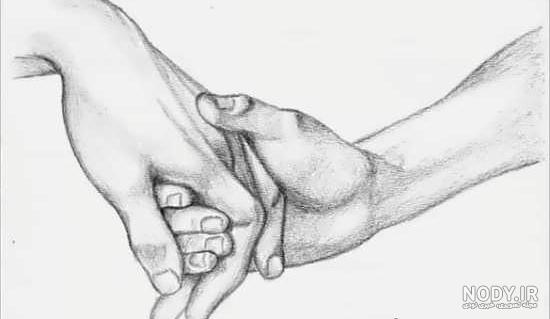 نقاشی سیاه قلم عاشقانه دو نفره