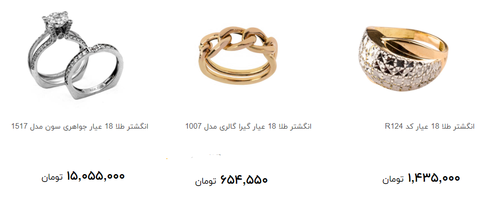 انگشتر طلا نگین دار