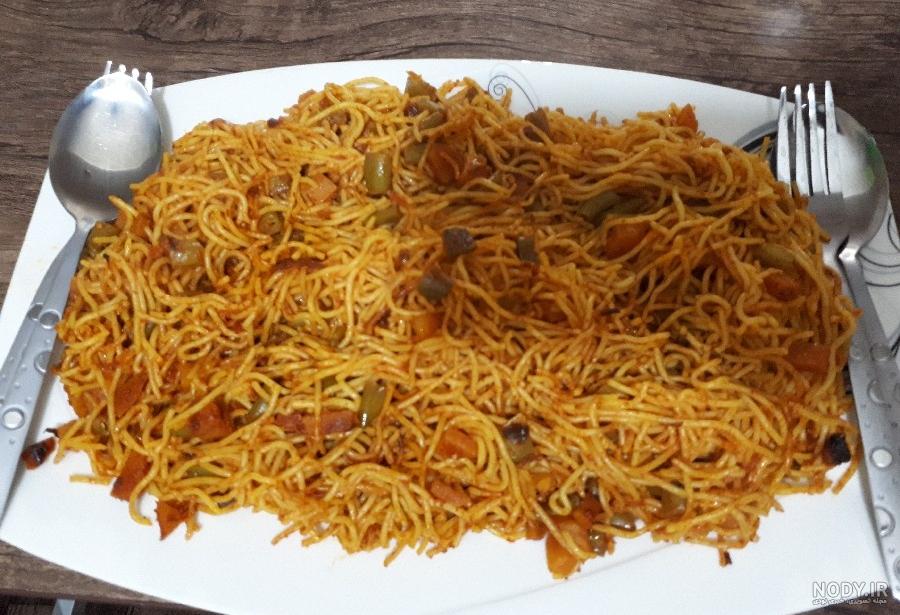 عکس غذای پیتزا ماکارونی