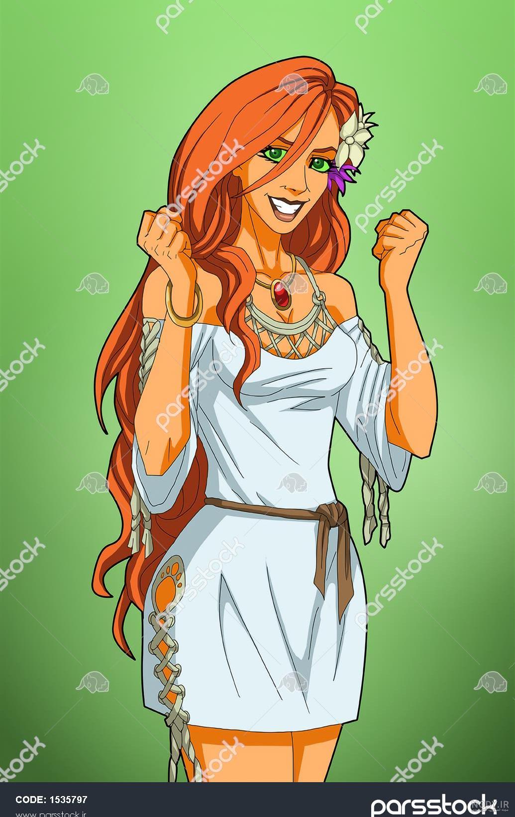  عکس دختر مو قرمز کارتونی