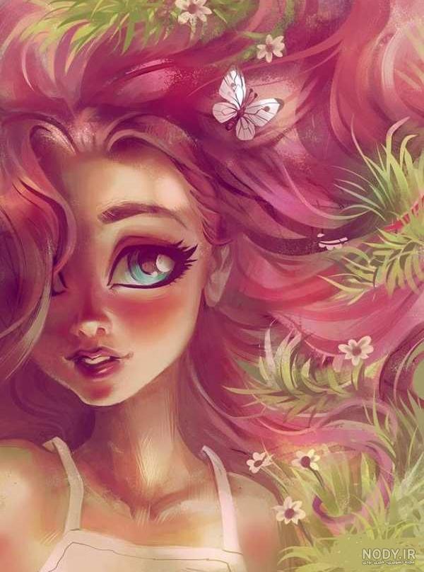  عکس دختر مو قرمز کارتونی