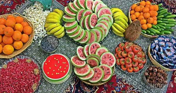 نقاشی سفره شب یلدا