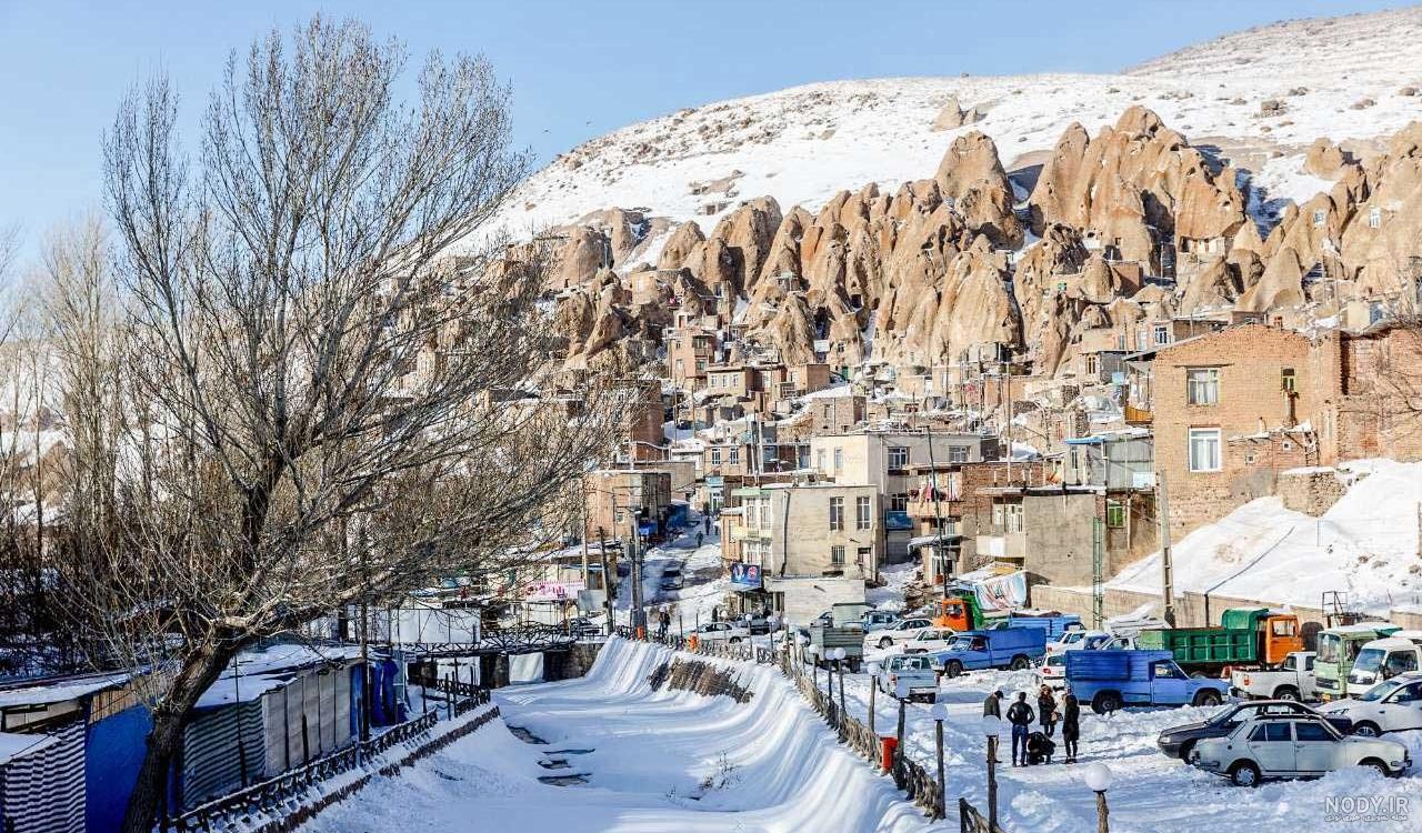 عکس برف در روستا